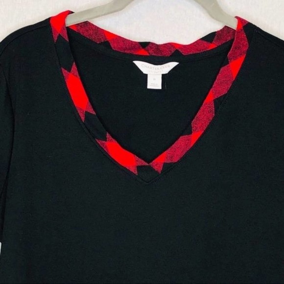 Charter club Buffalo check flannel trim pajama top Medium - Picture 6 of 7